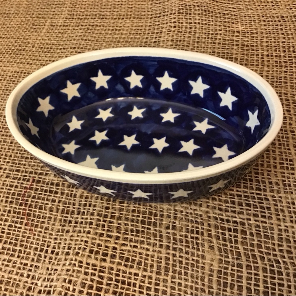 Vintage Boleslawiec Polish Pottery Handmade Oval Dish